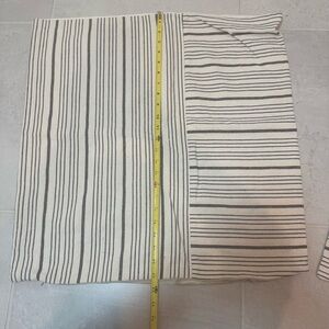 Set Of 2 Black and Cream Striped pillow covers